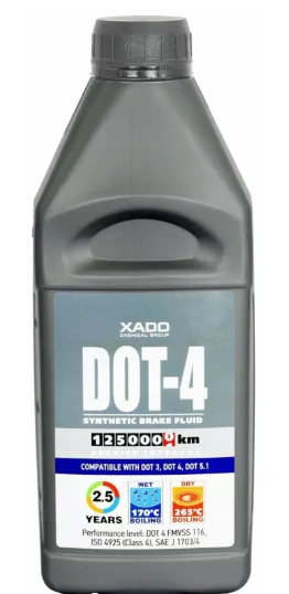 DOT-4 XADO Sintētiskais bremžu šķidrums 1L